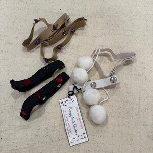 Lot of 3 Cute Sock Garters - For holding up OTK or thigh high socks